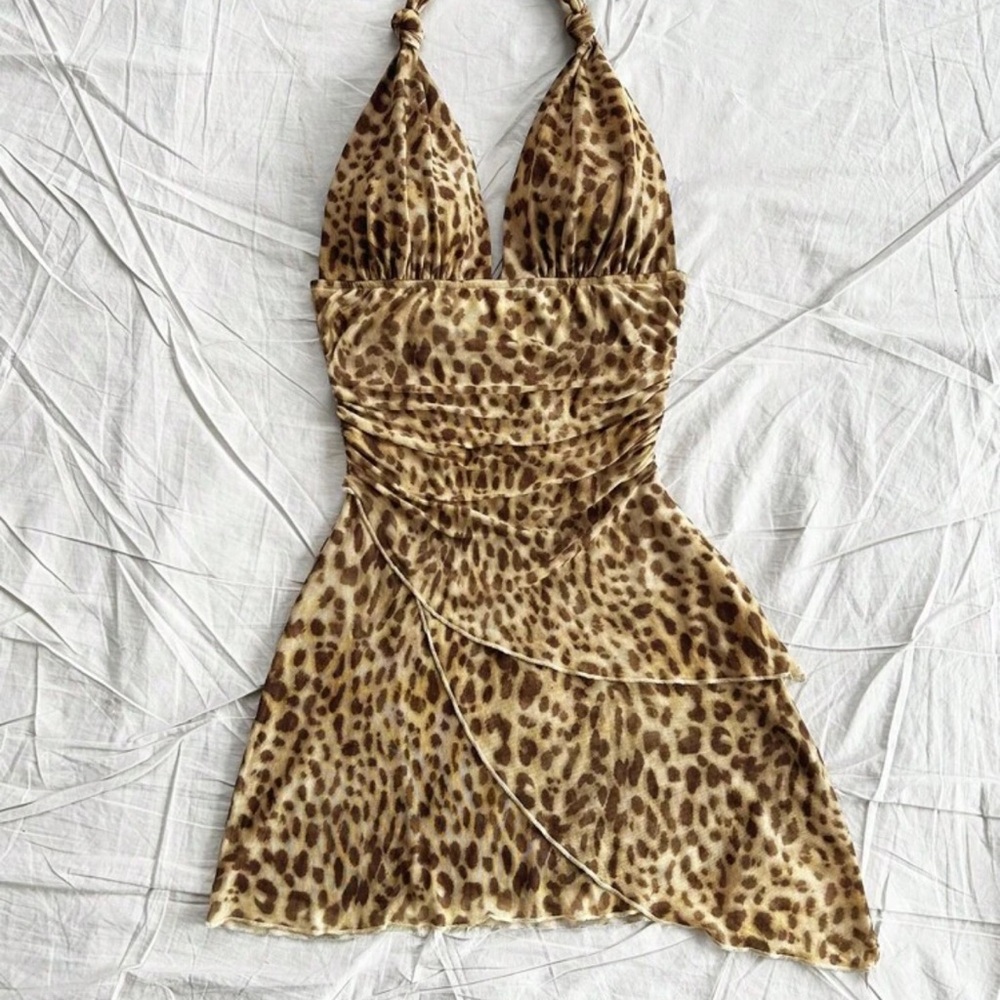 Chic Leopard Print Mini Dress